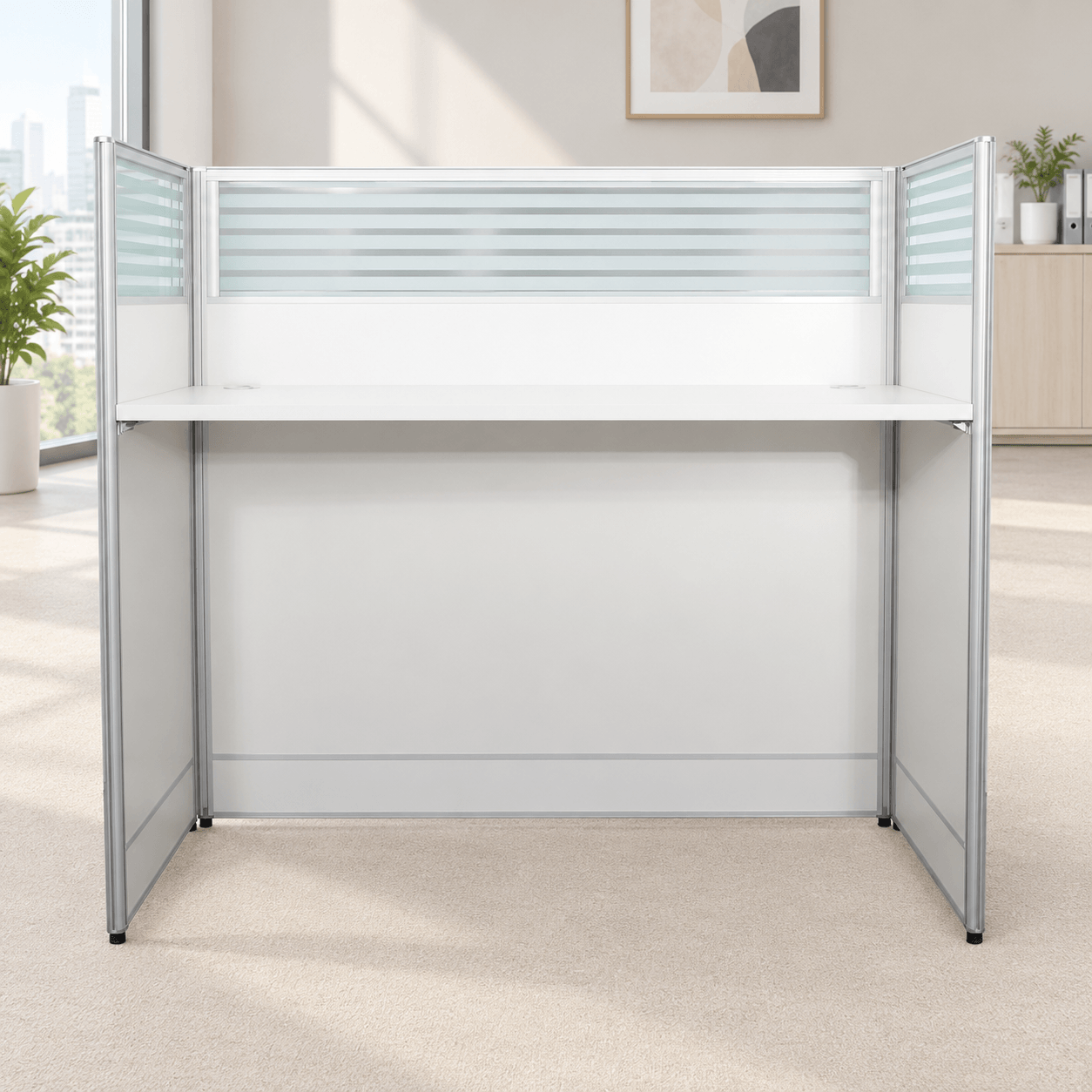 Devi Cubicle Workstation, White Color