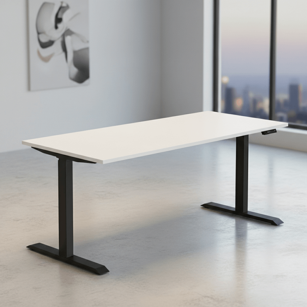 Bugal Pro Series Dual Motor Electric Standing Table Adjustable (White + Black)