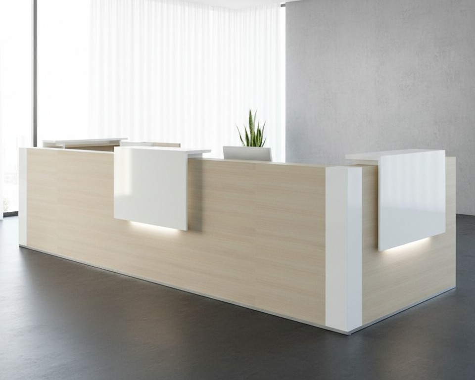 Venth 8 Wooden Contemporary Reception Desk