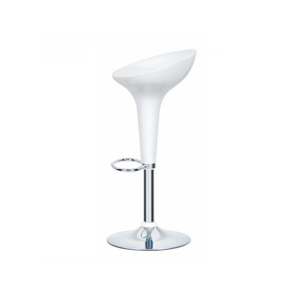 Macky Stool White with Chrome Base
