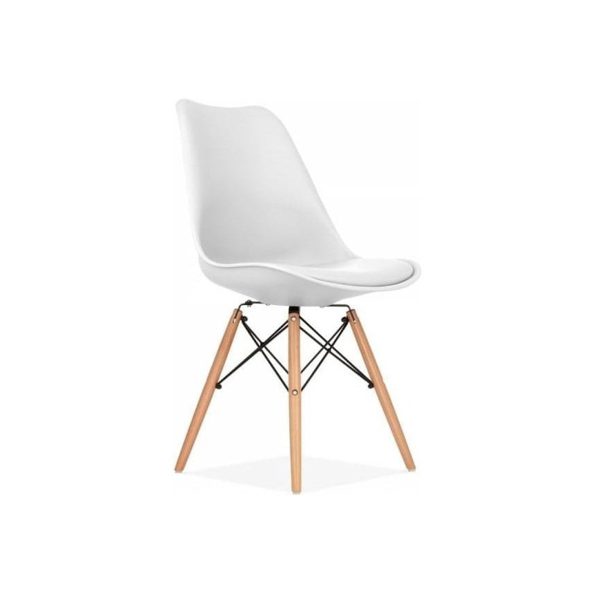 Softoon Dining Chair White with Wooden Legs