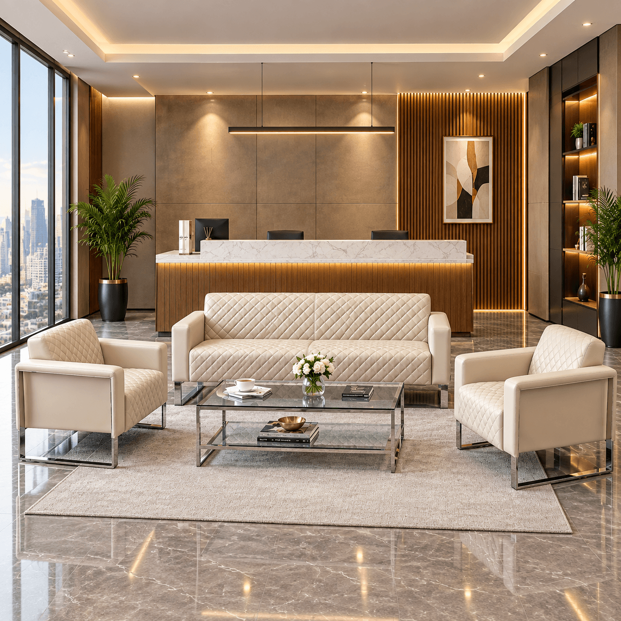 Xire PU Leather Modern Sofa