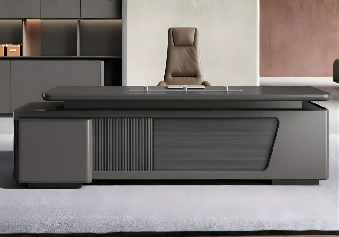 Ziyo Series Venom L-Shape Luxury Executive Office Desk (Grey)
