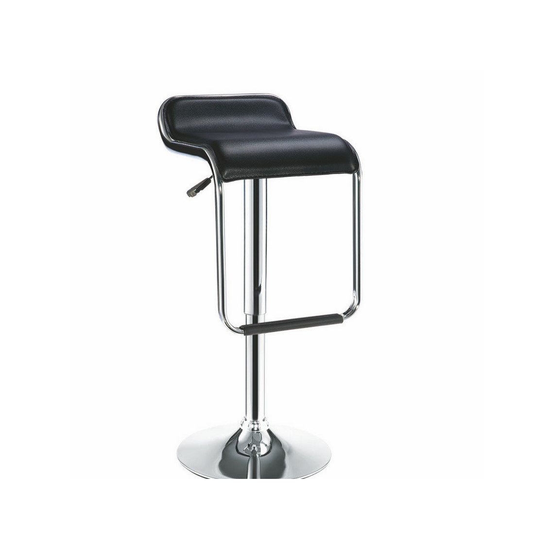 Beam Stool Black with Chrome Base