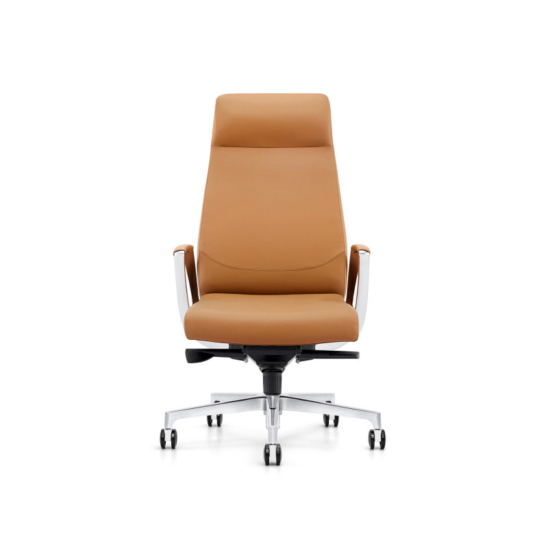 Bambi Executive High Back Chair Leather (Brown)