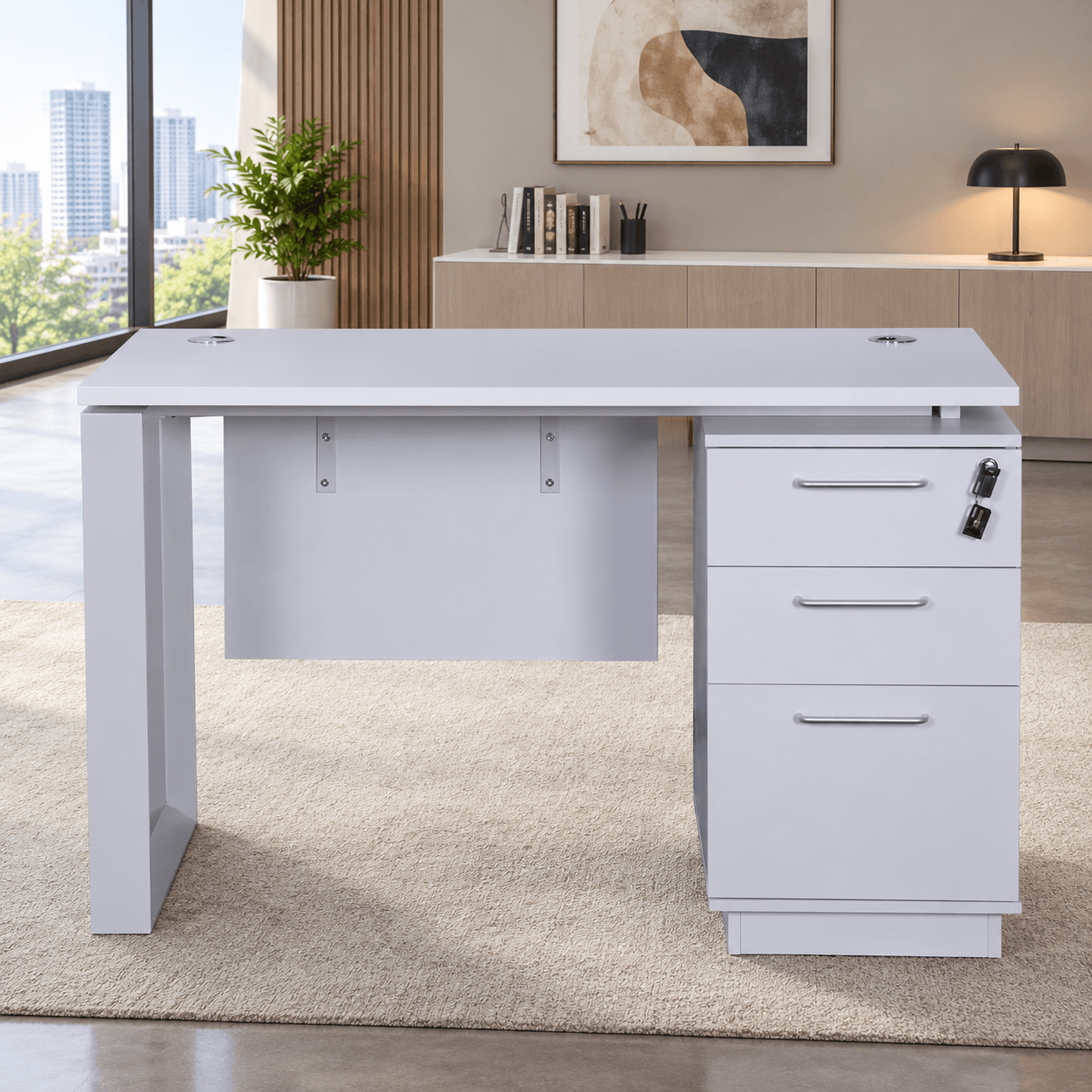 Meca White Office Table
