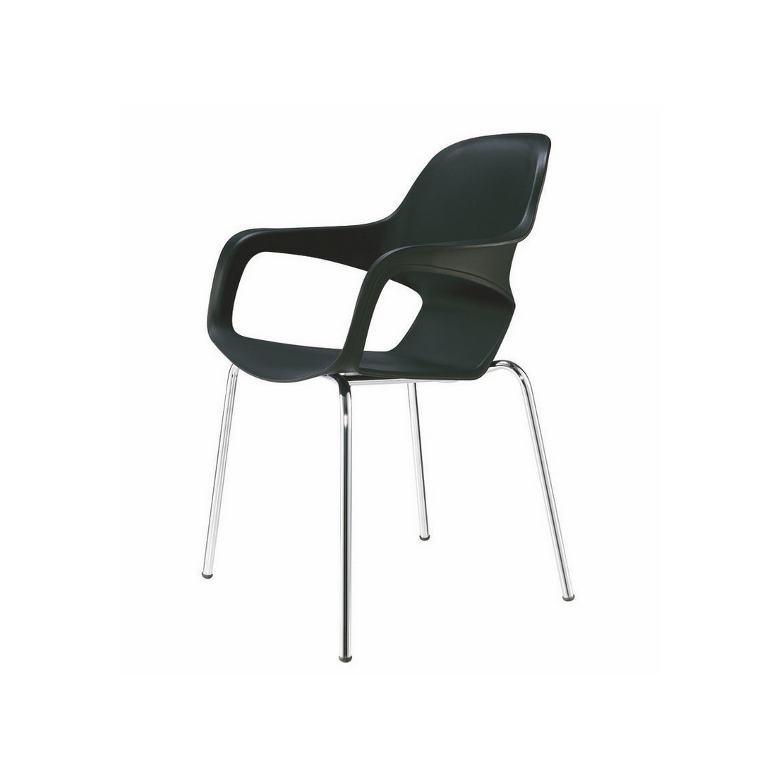 Beam Dining Chair Black with Chrome Legs