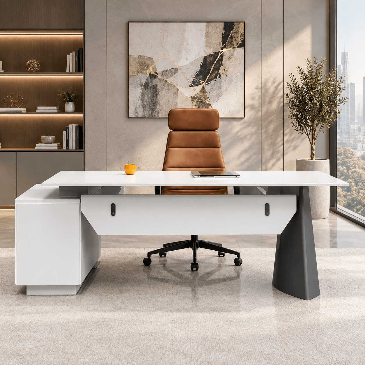 Begon Executive Office Desk with Side Storage