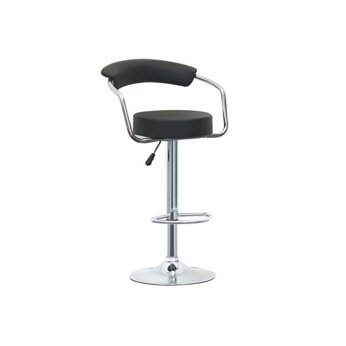Beamon Stool Black with Chrome Base