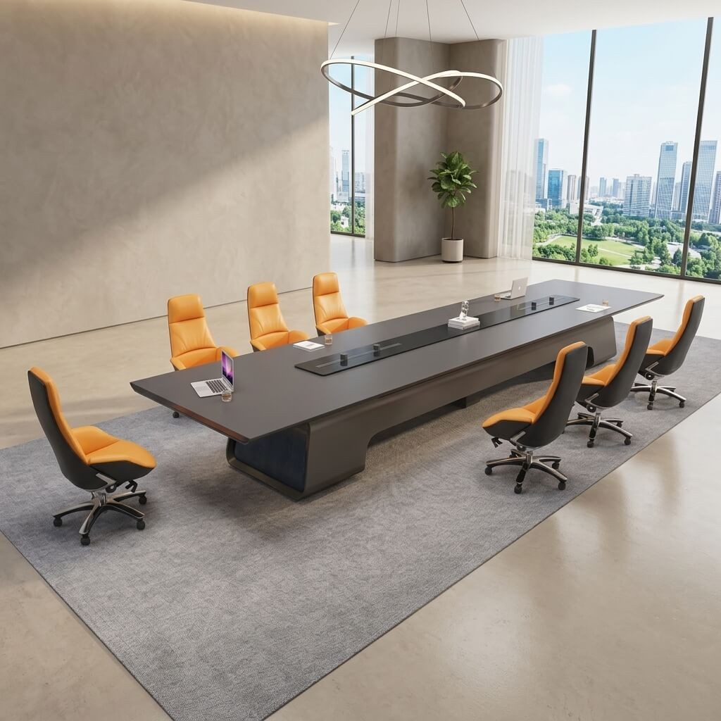 Birhaan Office Meeting Table - Grey Color