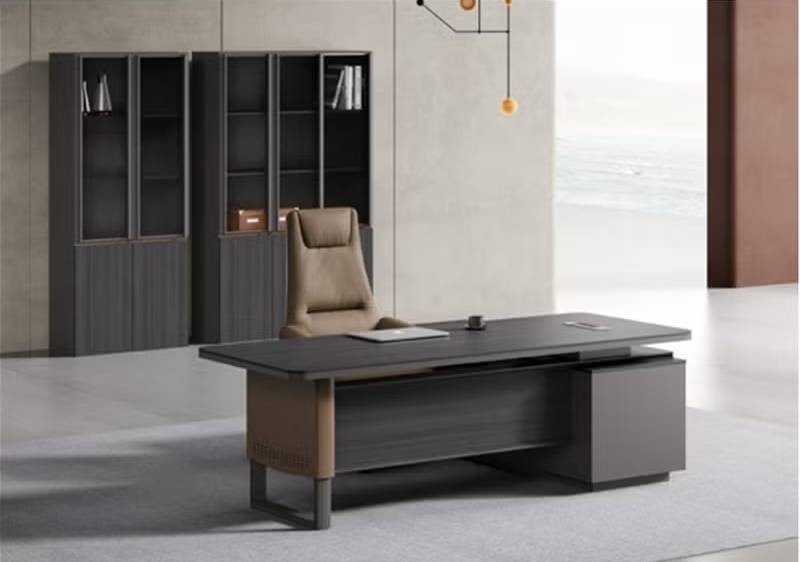 Ziyo Series Bino L-Shape Luxury Office Desk (Grey)