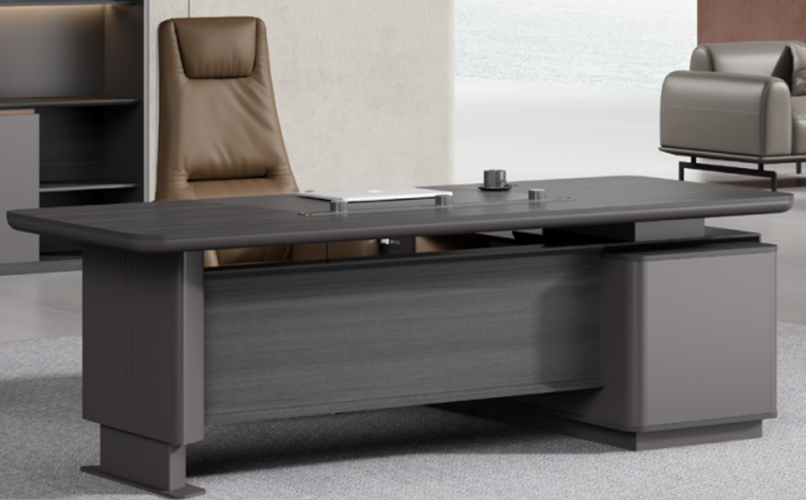 Ziyo Series Cino L-Shape Luxury Office Desk (Grey)