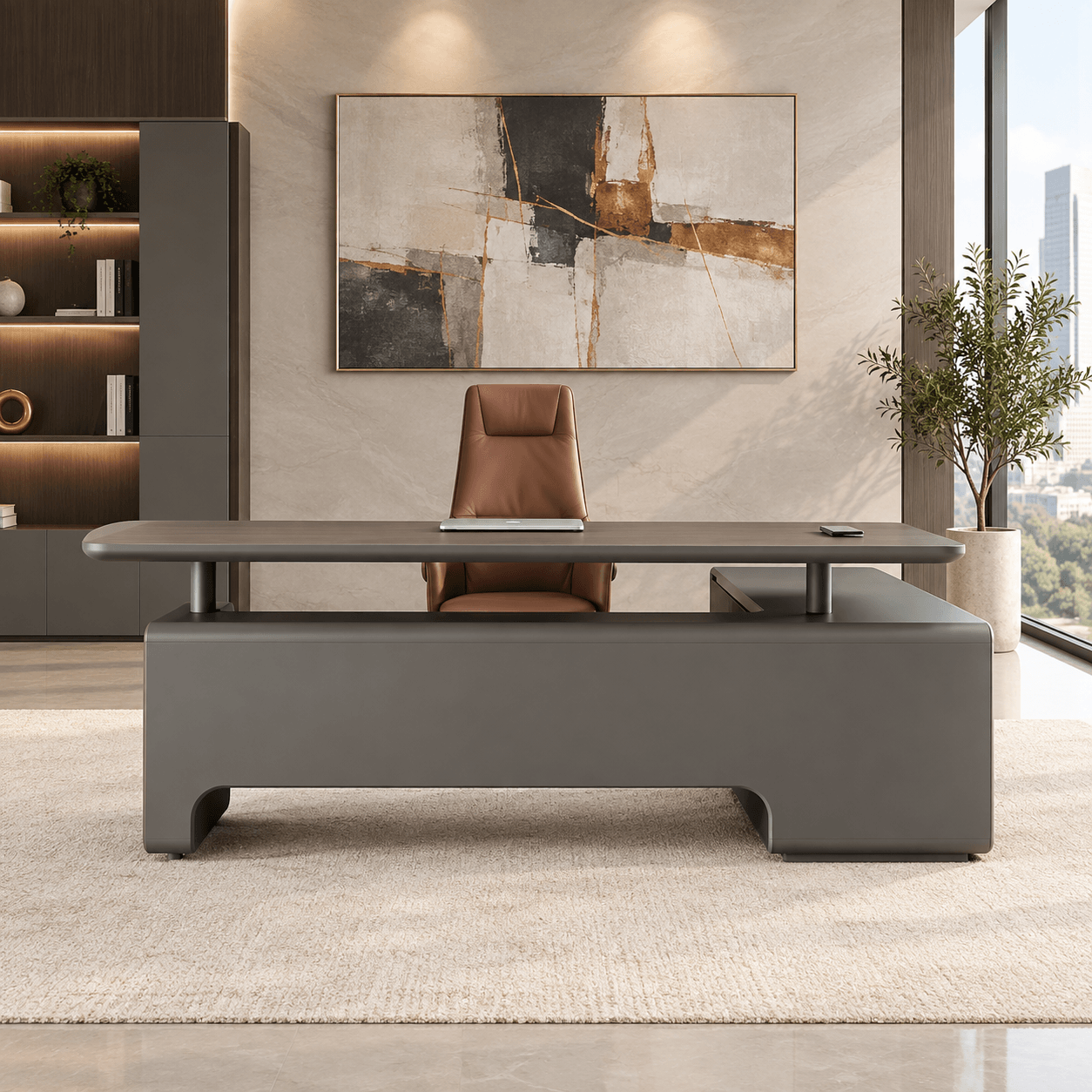 Hazen Executive Smart Desk Modern Height-Adjustable CEO Table