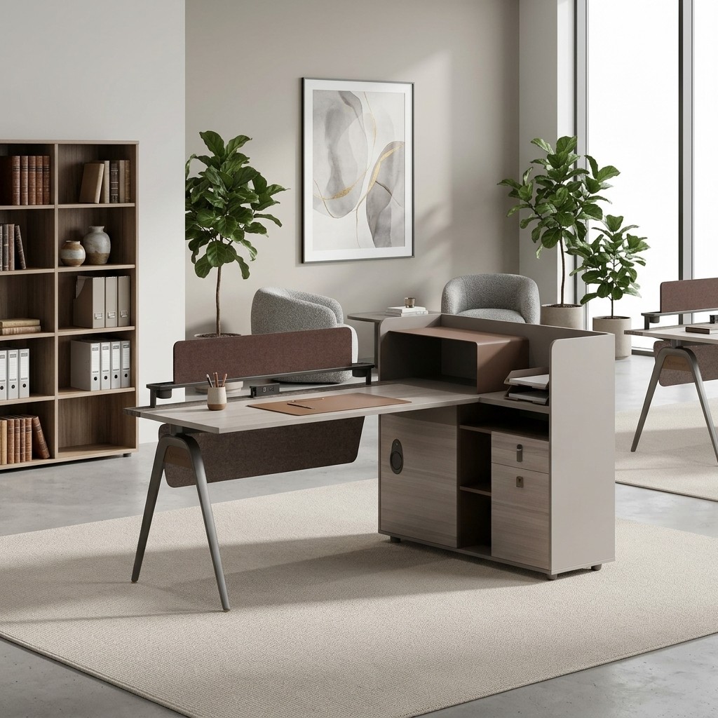 Yeard Modern Office Workstation Desk with Side Storage
