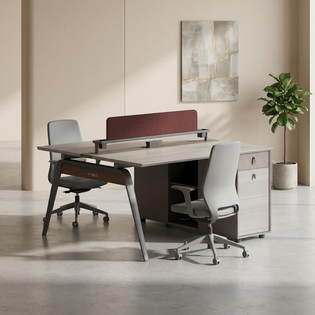 Yeard Office Workstation White Oak Color