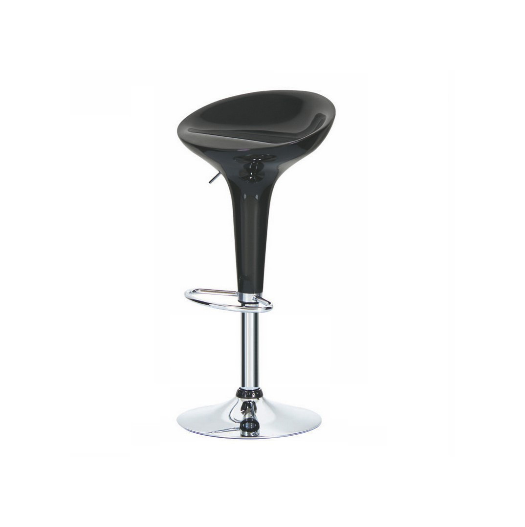 Macky Stool Black with Chrome Base