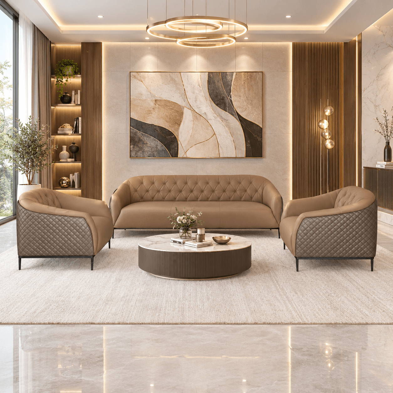 Safire Leather Office Sofa Set